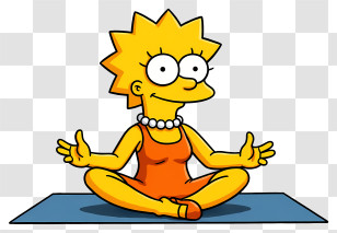 Lisa Simpson - Yoga Girl On Mat Transparent PNG