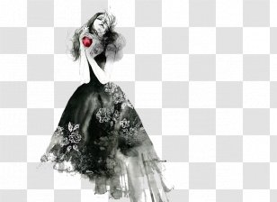 Line Art Drawing Contemporary Western Wedding Dress Illustration - Pixiv - Beautiful Transparent PNG