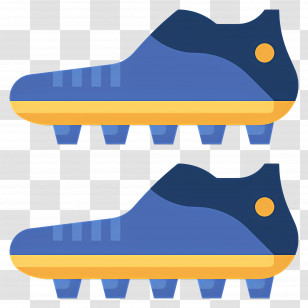 Football Boots - Blue And Yellow Sports Cleats Illustration Transparent PNG