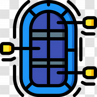 Rafting - Inflatable Boat With Paddles Transparent PNG