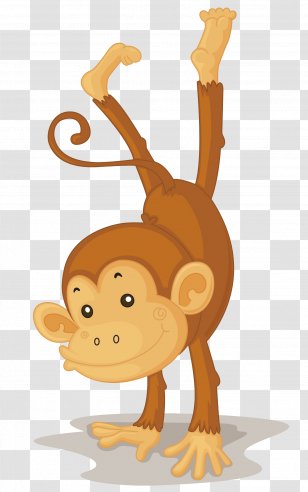 Macaque Three Wise Monkeys Illustration - Upside Down Monkey Transparent PNG