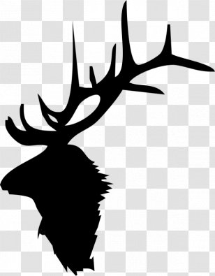 Elk Deer Moose Antler Clip Art - Monochrome Transparent PNG