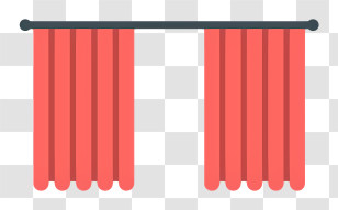 Icon - Minimalistic Red Curtains Vector Illustration Transparent PNG