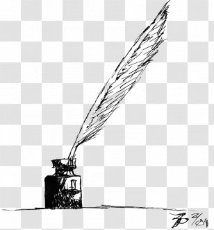 Quill Paper Inkwell Drawing - Wing - Feather Transparent PNG