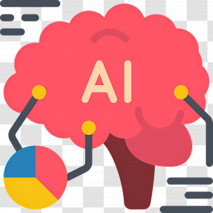 Artificial Intelligence - AI Brain Cartoon Illustration For Technology Concept Transparent PNG