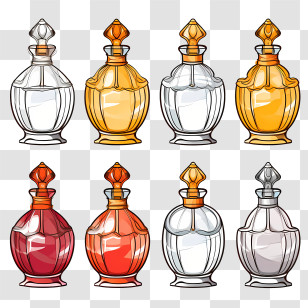Perfume Bottle - Variety Of Elegant Perfume Bottles Transparent PNG