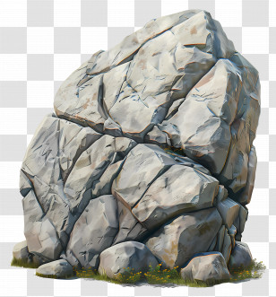Big Stone - Large Rock Illustration With Rugged Texture Transparent PNG