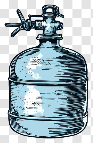 Gas Cylinder - Vintage Water Jug Transparent PNG