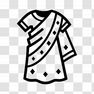 Sari Emoji - Traditional Sari Outline Transparent PNG