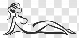 Female Figure - Reclining Woman Silhouette In Relaxed Pose Transparent PNG