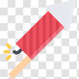 Fireworks Rocket - Red Firework With Fuse Transparent PNG