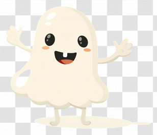 Kawaii Ghost - Cute Ghost Character For Halloween Transparent PNG