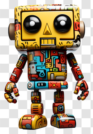 Cartoon Toy - Colorful Abstract Robot Illustration Transparent PNG