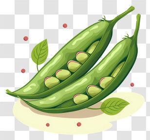 Peas - Fresh Pea Pods With Bright Green Seeds Transparent PNG