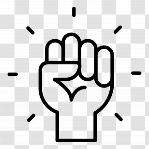 Courage - Powerful Raised Fist Icon Design Transparent PNG