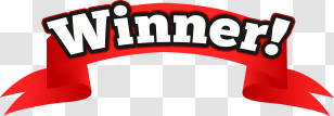 Banner - Bold Red Winner Ribbon Illustration Transparent PNG