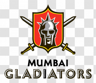 Mumbai Gladiators Logo - Mumbai Gladiators Logo With Shield And Swords Transparent PNG