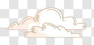 Hand Drawn Cloud - White And Orange Cloud Transparent PNG