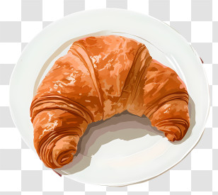 Croissant - Croissant On A Plate Transparent PNG