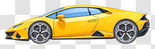 Lamborghini Car - Yellow Supercar Side View Transparent PNG