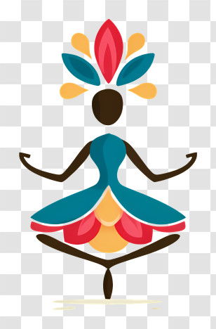 Yoga Logo - Colorful Meditating Figure Transparent PNG
