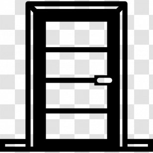Rectangle Area Black And White - Door - Glass Transparent PNG