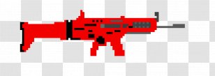 Fortnite Battle Royale Pixel Art FN SCAR PlayStation 4 - Game - Minecraft Transparent PNG