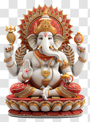 Hindu New Year - Graceful Ganesha Statue Depicting Divine Serenity Transparent PNG