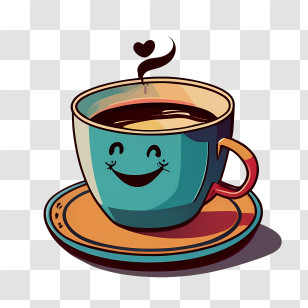 Cartoon Coffee Cup - Smiling Coffee Cup Illustration Transparent PNG