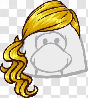 Club Penguin Blond Wig Ponytail Transparent PNG