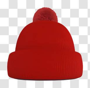 Red Knit Beanie - Red Beanie Hat With Pom-pom Transparent PNG