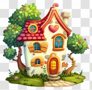 Cute House - Small Cute Doodle House Transparent PNG