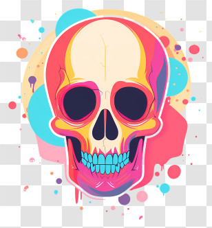 Death Skull - Colorful Skull Abstract Illustration Transparent PNG
