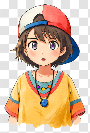 Oozora Subaru - Surprised Anime Boy With Cap Transparent PNG