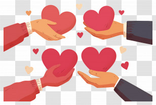World Kindness Day - Kind Hands Holding Hearts Illustration Transparent PNG