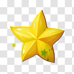 Starfruit - Yellow Star Fruit Illustration Transparent PNG