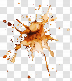 Coffee Stain - Artistic Coffee Stain Splash With Abstract Design Transparent PNG