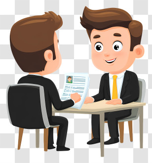 Businessman Doing Job Interview - Job Interview Scene Transparent PNG