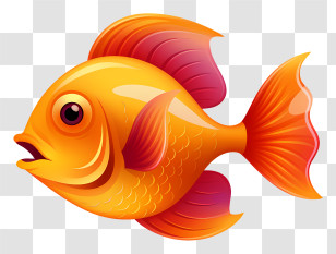 Goldfish - Bright Goldfish Cartoon Illustration Transparent PNG