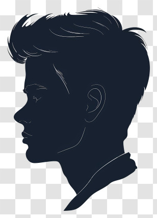 Man Face Silhouette - Silhouette Profile Of A Young Man Transparent PNG
