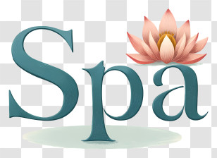Spa Logo - Spa Text With Lotus Flower Transparent PNG