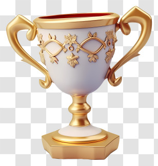Trophy - Golden Decorative Trophy Design Transparent PNG
