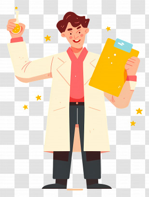 Cartoon Scientist - Cartoon Scientist With Beaker Transparent PNG