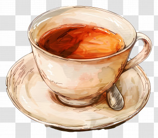 Cup Of Tea - Artistic Cup Of Tea Illustration Transparent PNG