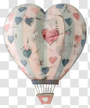 Hot Air Balloon - Heart-Shaped Hot Air Balloon Art Transparent PNG