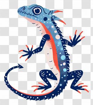 Lizard - Colorful Lizard In Artistic Illustration Transparent PNG