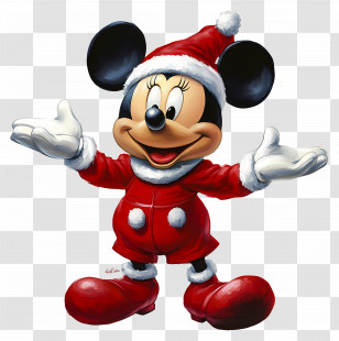 Christmas Mickey - Cartoon Mouse In Santa Christmas Outfit Transparent PNG