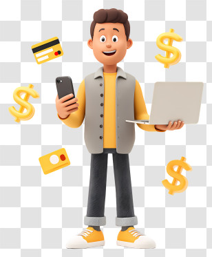 Shopping Via Smartphone - Digital Shopper With Devices Transparent PNG