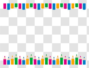 School Frame - Colorful Pencils Frame Transparent PNG