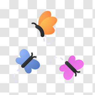 Spring - Colorful Butterflies Flying Transparent PNG